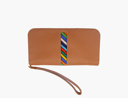 Travel Wallet With Zip Beaded