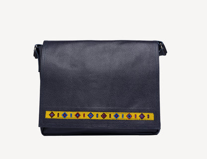 Camel 3008 Beaded | Leather Messenger Bag | Adelphi